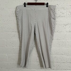 Jasmine & Juliana Womens Plus Pants 22W White Stretch Pull On Damask Print Crop